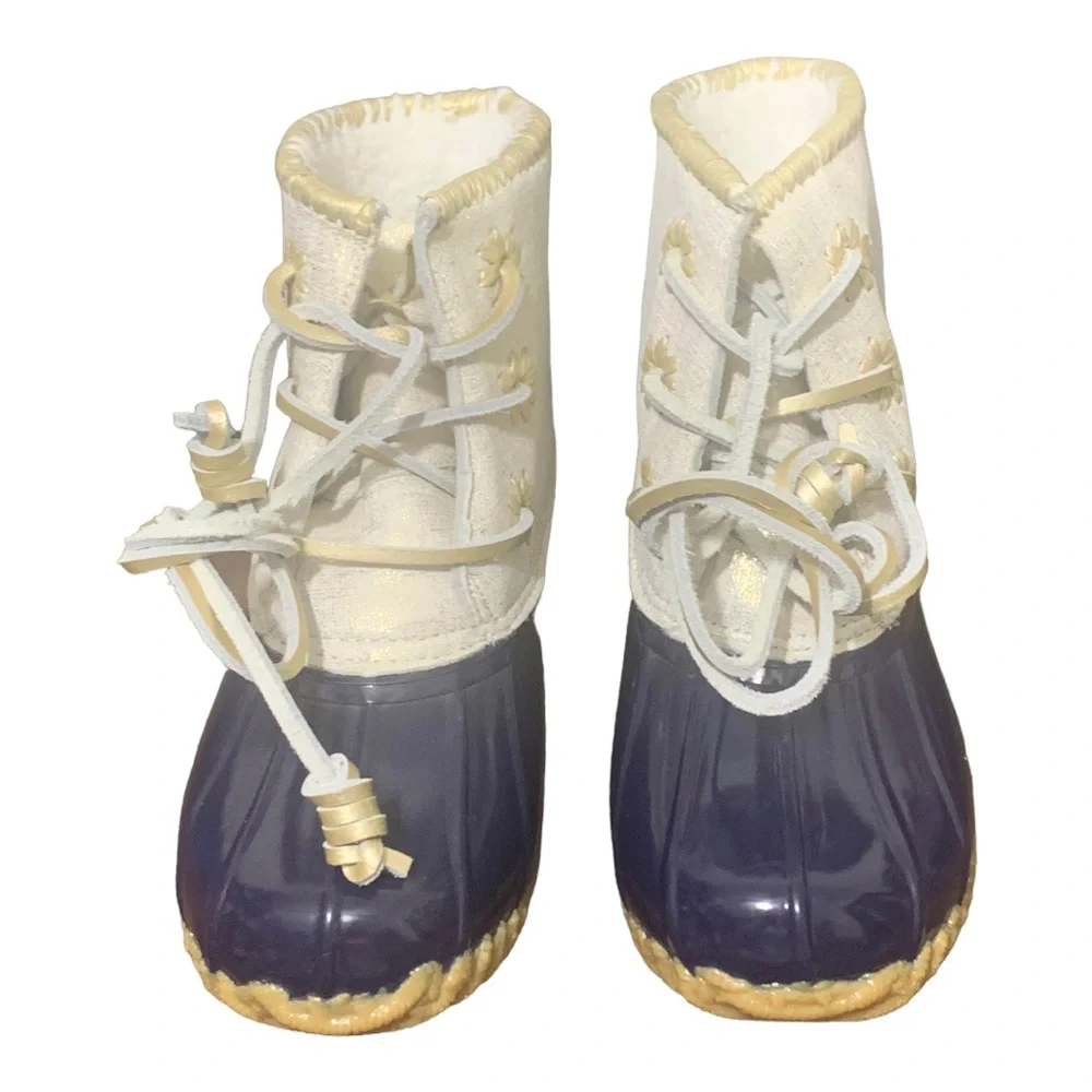 Jack Rogers • Gold‎ Metallic Navy Chloe Duck Boots